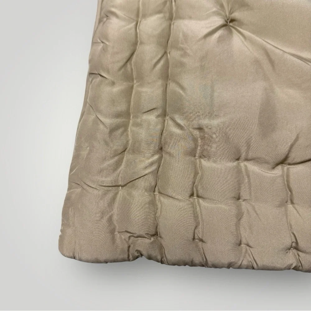 Pottery Barn Quilted Tufted 100% Silk Standart Shams‎ Set Of 2 Beige Tan